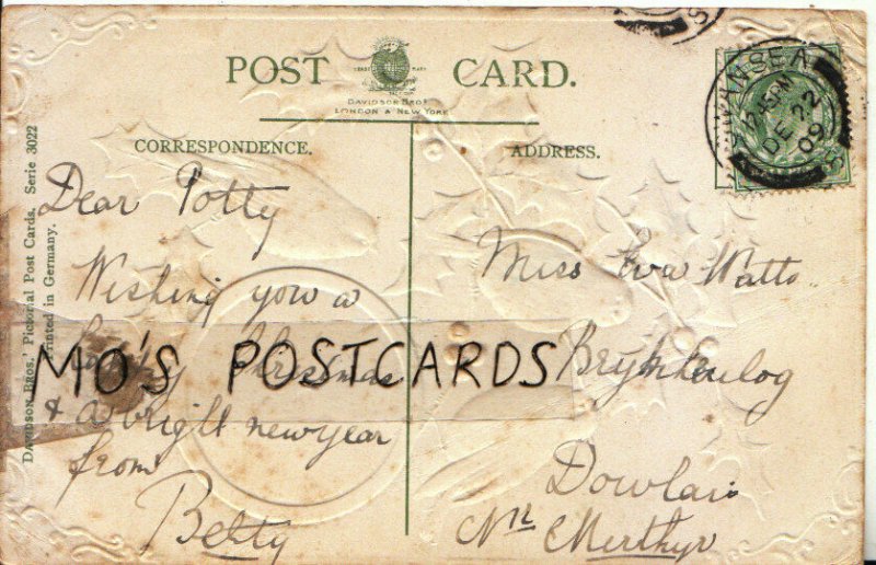 Genealogy Postcard - Watts - Brynheulog - Dowlais - Near Merthyr - Ref 9563A