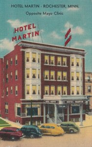 Vintage 1949 Linen Postcard Hotel Marin Rochester Minn - Opposite Mayo Clinic