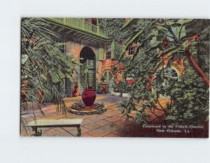 Postcard Courtyard in the French Quarter, New Orleans, Louisiana