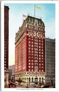 VINTAGE POSTCARD THE BLACKSTONE HOTEL AND STREET SCENE IN CHICAGO ILLINOIS 1943