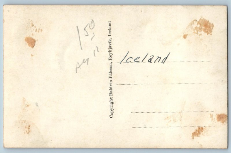 Iceland Postcard Pufurnar Snaefellsjokli Snow Formation c1940's RPPC Photo