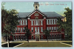 Cedar Rapids Iowa IA Postcard Tyler School Building Exterior Scene c1910 Antique