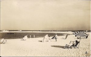 RPPC Chatham MA, Cape Cod, Chatham Bars Inn, Hotel, Private Beach 1953, Umbrella