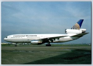 Airplane Postcard Continental Micronesia Airlines Douglas DC-10-10 Manila BY13