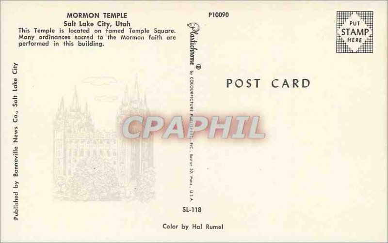 Modern Postcard Mormon Temple Salt Lake City Utah Temple This is Located on f...