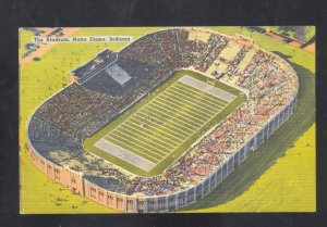 UNIVERSITY OF NOTRE DAME FIGHTING IRISH FOOTBALL STADIUM 1943 VINTAGE POSTCARD