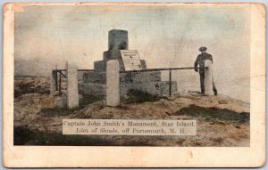 1910 Captain John Smith Monument Star Island Portsmouth NH Posted Postcard