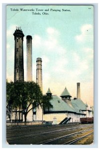 1910s Postcard Toledo Waterworks Tower And Pumping Station, Toledo, Ohio. P133E