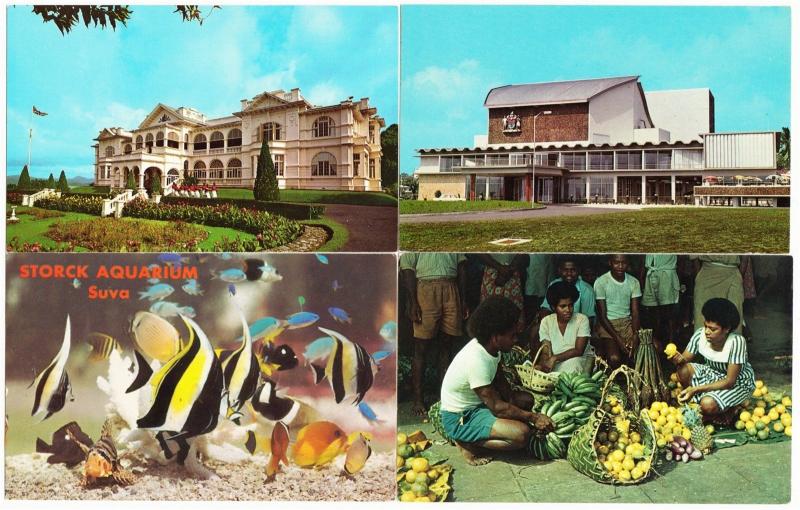 Fiji Suva City Views Police Buildings Lot of 10 Postcards 1950s-1960s