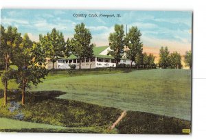 Freeport Illinois IL Postcard 1930-1950 Country Club