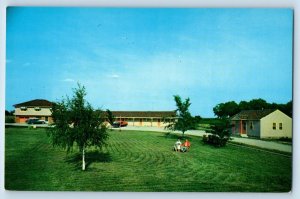 Waupun Wisconsin WI Postcard Bel-Aire Motel Building Aerial View 1959 Unposted