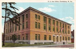 CLARKSBURG, WV West Virginia   POST OFFICE   Harrison County    c1940's Postcard