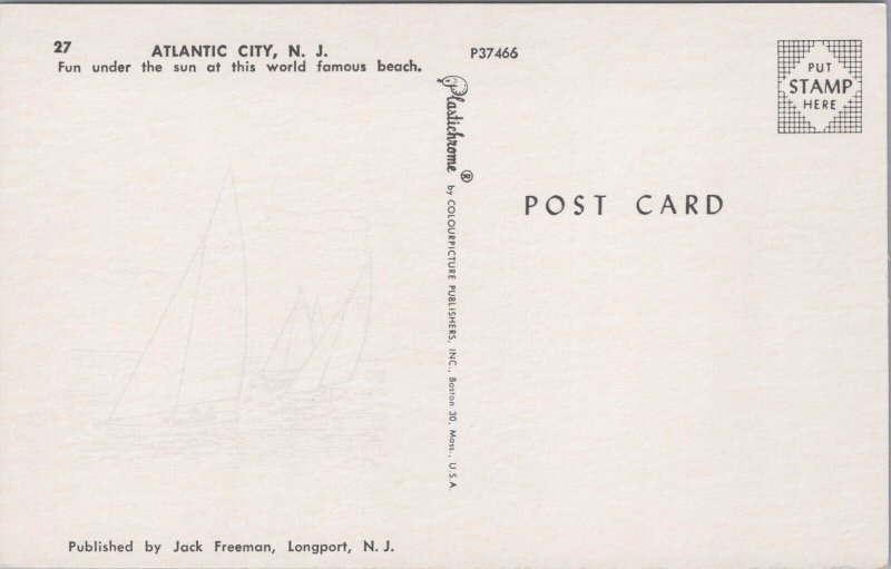 Atlantic City New Jersey Vintage Postcard C214