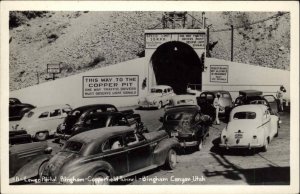 Bingham Canyon Utah UT Copperfield Tunnel Classic Cars Real 1940s Photo Postcard