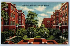 Omaha Nebraska NE Postcard Drake Court Apartments Building Scene c1940's Vintage