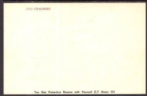 1912 Chalmers Car Pennzoil Motor Oil Advertising