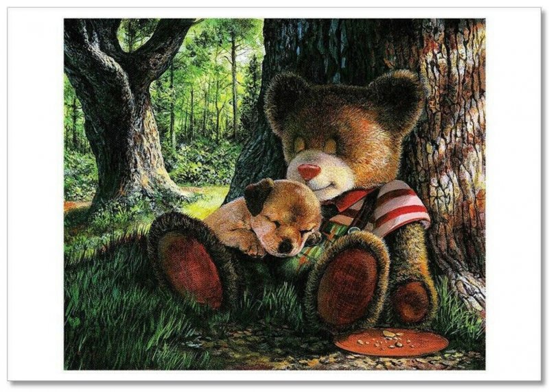 TEDDY BEAR CORNER Toys Life Art for Child by J. Bindon Russian Modern Postcard