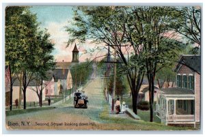 1909 Second Street Looking Down Hill Ilion New York NY Antique Posted Postcard