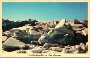 Wind Whipped Ice Lake Superior Antique Divided Back Postcard Keweenawland Kristo 