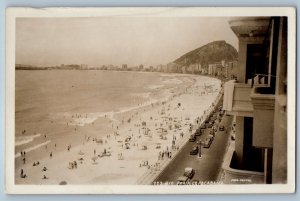 Rio de Janeiro Brazil Postcard Copacabana Beach c1920's Antique RPPC Photo