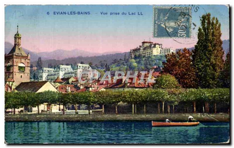 Old Postcard Evian Les Bains View Jack Lake