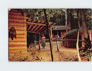 Postcard A Scene In Oconaluftee American Indian Village, Cherokee, NC