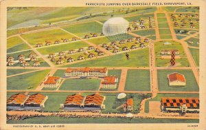 SHREVEPORT LOUISIANA~BARKSDALE FIELD-PARACHUTE JUMPING~1936 POSTCARD