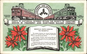 Piedmont & Northern Railroad Trains Greenville SC South Carolina Postcard