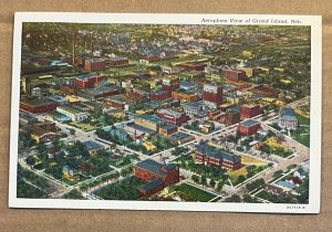 VINTAGE UNUSED .01 POSTCARD - AEROPLANE VIEW OF GRAND ISLAND, NEBRASKA