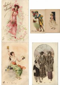 ILLUSTRATEUR ARTIST SIGNED GLAMOUR JUGENDSTIL 160 CPA (PART 1.) (L3159)