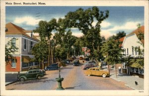 Nantucket Massachusetts Main Street c1930-50s Vintage Postcard