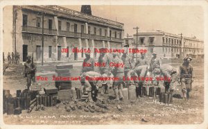 Mexico Border War, RPPC,  USS Louisiana Sailors Remove Ammunition in Vera Cruz