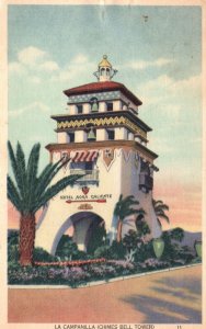 Vintage Postcard 1920's La Campanilla Chimes Bell Tower Tijuana Mexico MX