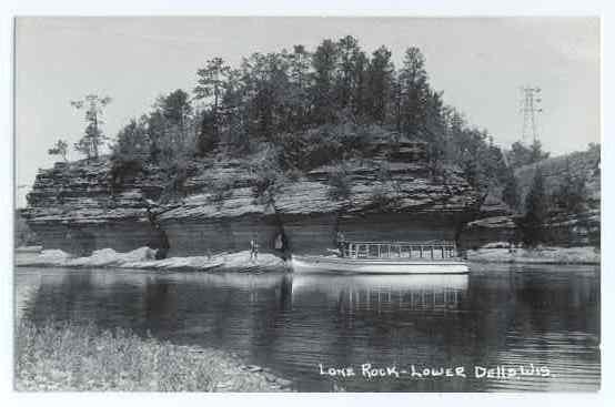 RPPC Lone Rock, Lower Dells, Wisconsin, WI, Kodak Paper real photo