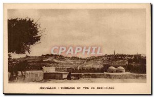 Israel - Jerusalem - Terrace and View of Bethphage - Old Postcard