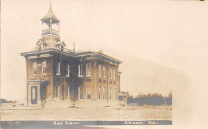 H18/ Atkinson Nebraska RPPC Postcard c1910 High School Building
