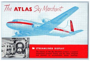 The Atlas Sky Merchant DC-4 Postcard Airplane Streamlined Display c1950's