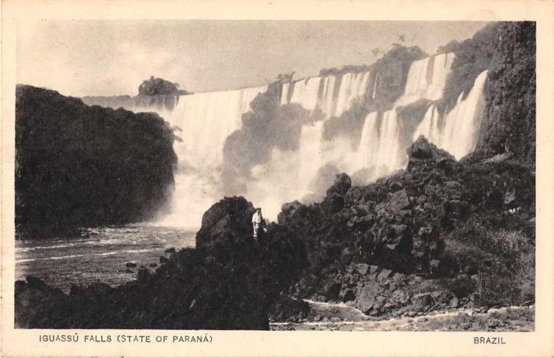Parana Brazil Iguassu Falls Scenic View Antique Postcard J50232