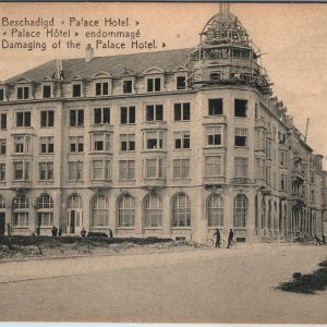 c1920s Zeebrugge Belgium Palace Hotel WWI Damage Destruction Ruins Postcard
