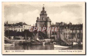 La Rochelle - The Big Clock and the Quays - Old Postcard