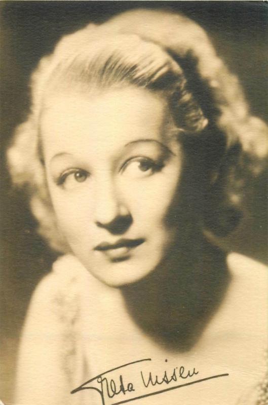Actress to identify Greta Pompeian Company photo printed signature autograph
