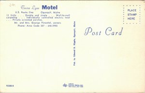 Postcard ME York County Ogunquit Towne Lyne Motel Roadside 1960s H15