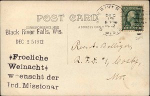 Black River Falls WI Native Indian Alter Indianer Walking Hail c1910 RPPC