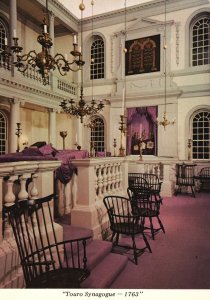 Postcard Interior Touro Synagogue National Historic Site Newport Rhode Island