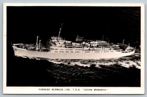 Cruise Liner Ship Postcard - Furness Bermuda Line - TSS Ocean Monarch - 1952