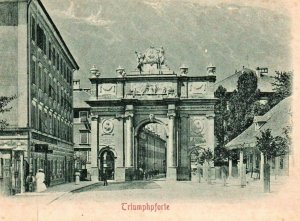 c.1900 Lithograph Postcard Innsbruck Austria Unposted Triumphal Arch