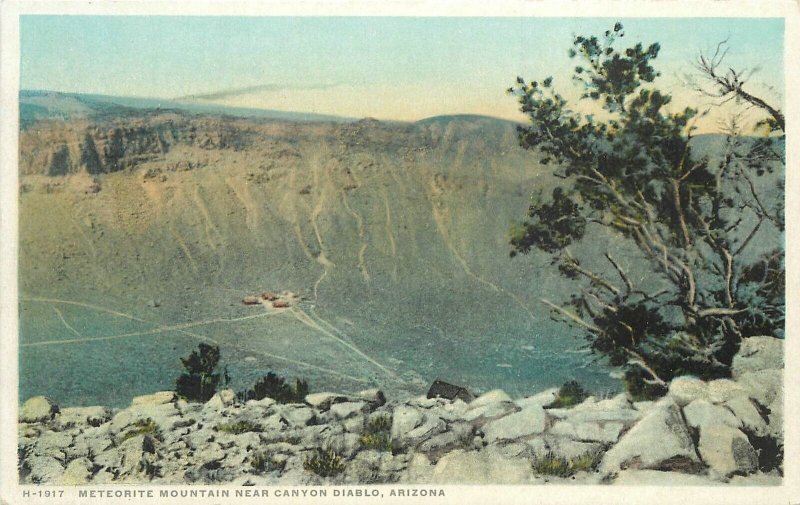 Postcard Arizona Diablo Meteorite Mountain Canyon Diablo Fred Harvey 23-764