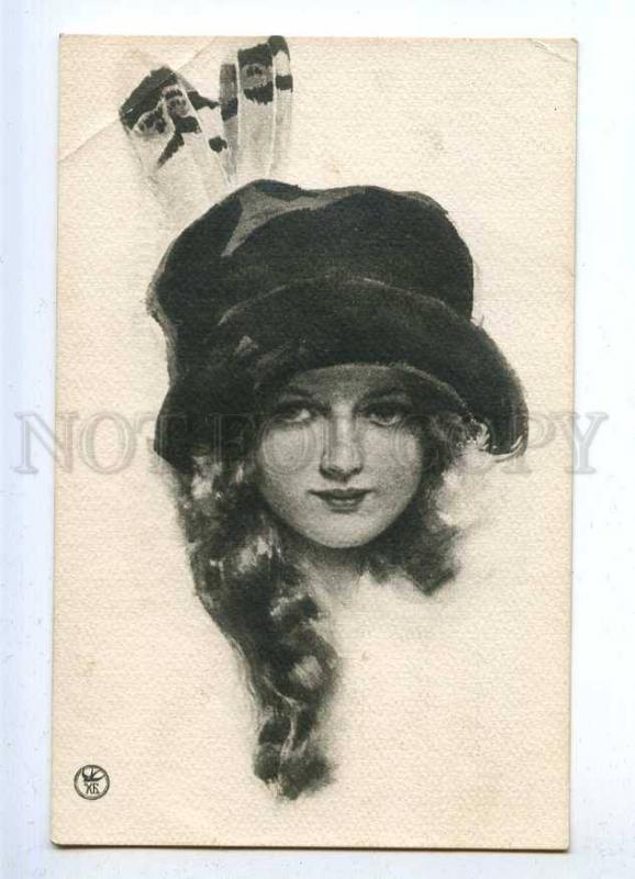 187888 Lady in Hat by Harrison FISHER vintage Russia PHOTO KhB