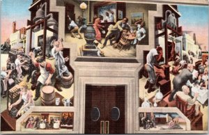 Postcard MO Jefferson City art Thomas Hart Benton State Capitol Mural