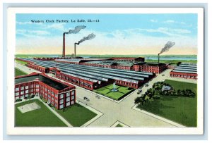 c1920s West Clock Factory La Salle Illinois IL Unposted Vintage Postcard